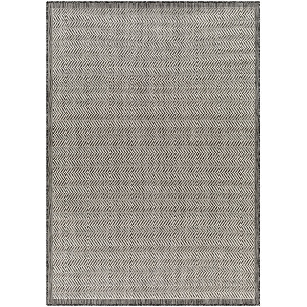 Latitude Run® Rectangle Buckles Machine Woven Polypropylene Area Rug in Dark Gray/Black Wayfair